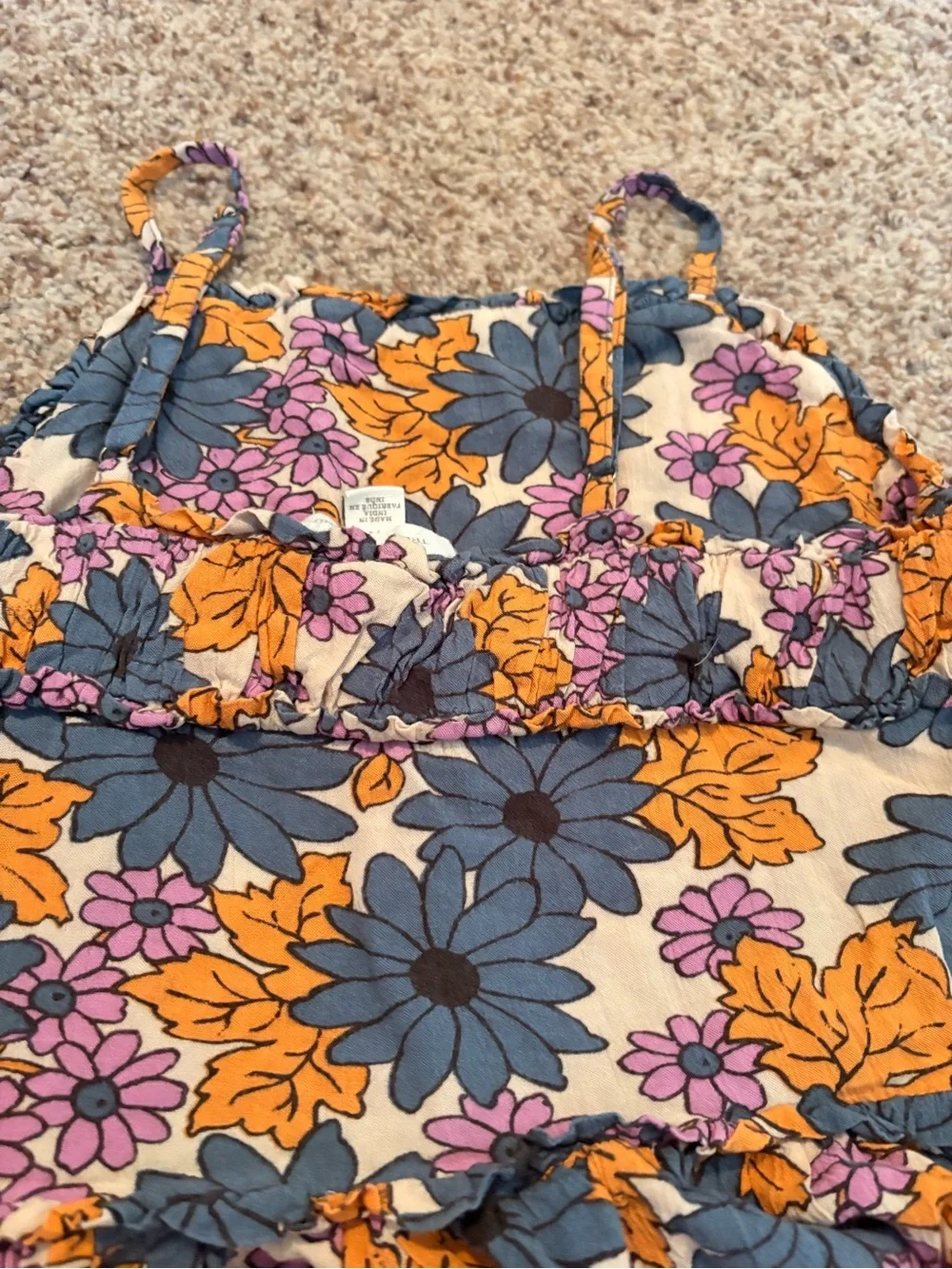 Treasure & Bond Girls Floral Dress in Orange, Pink & Blue